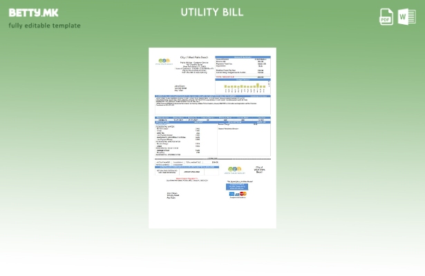 Модерен стил САД Флорида Градот Вест Палм Бич шаблон за комунални сметки